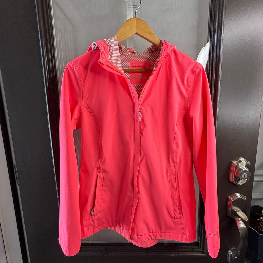 Free Country Women’s Small Coral Pink Hooded Full Zip Lightweight Jacket